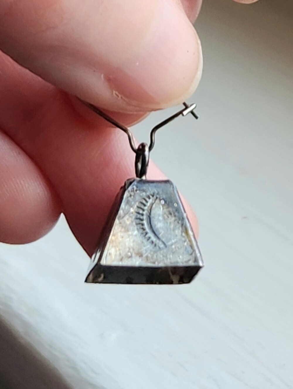 STERLING SILVER NAVAJO STAMPED MOTHER IN LAW BELL EARRINGS 1 1/4" - Picture 5 of 8